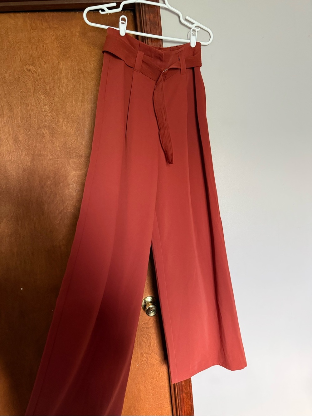 Sugarlips Belted Wide-Leg Pants in Rust
